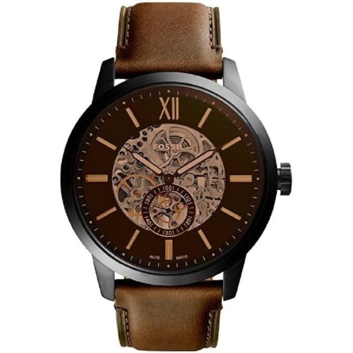 Fossil Men's Townsman Automatic Stainless Steel and Leather Two-Hand Skeleton