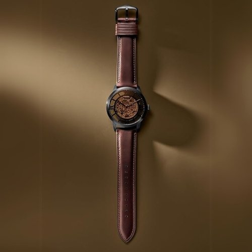 Fossil Men's Townsman Automatic Stainless Steel and Leather Two-Hand Skeleton - Image 3