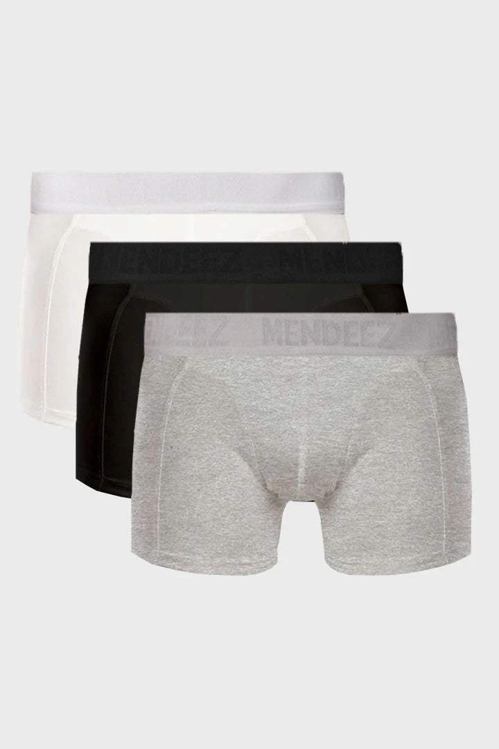 Boxer Brief - Black, White & Heather Grey Pack Of 3
