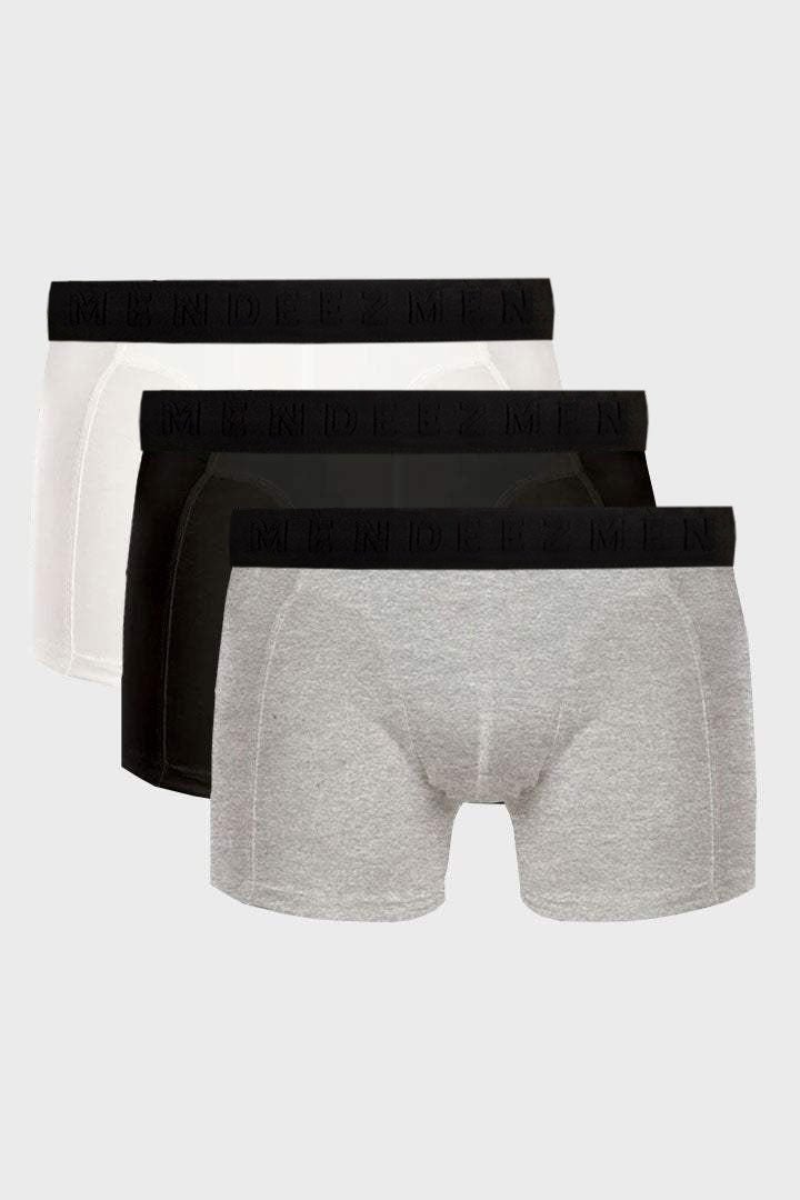 Boxer Briefs - White, Heather Grey & Black Pack Of 3