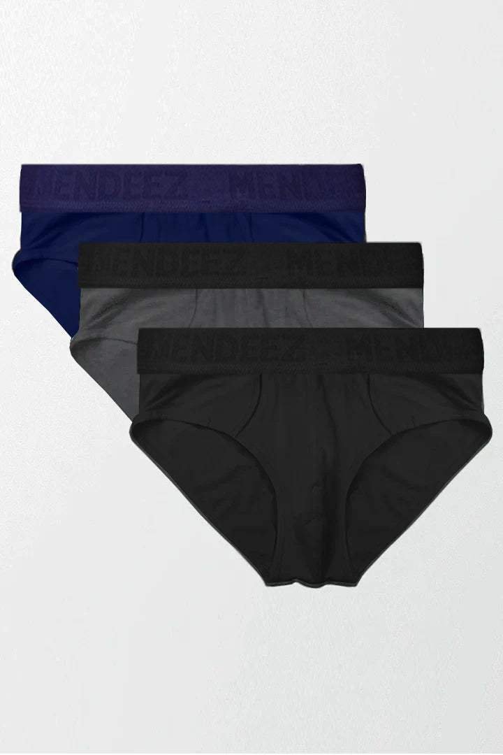 Brief - Black, Navy Blue & Charcoal Grey Pack Of 3