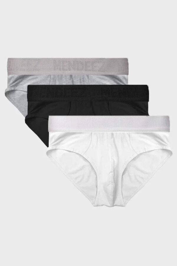 Brief - Black, White & Heather Grey Pack Of 3