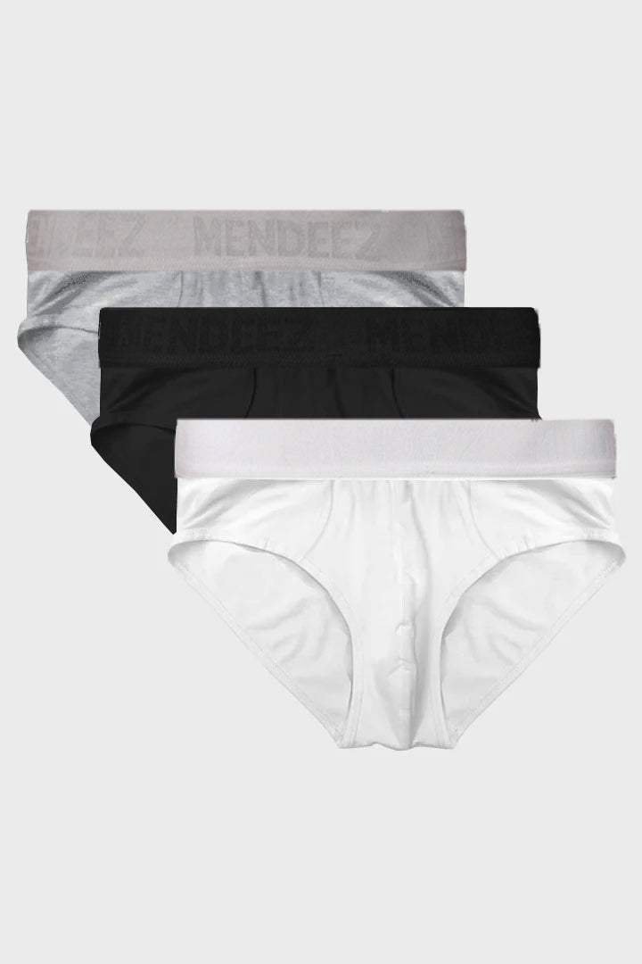 Brief - Black, White & Heather Grey Pack Of 3